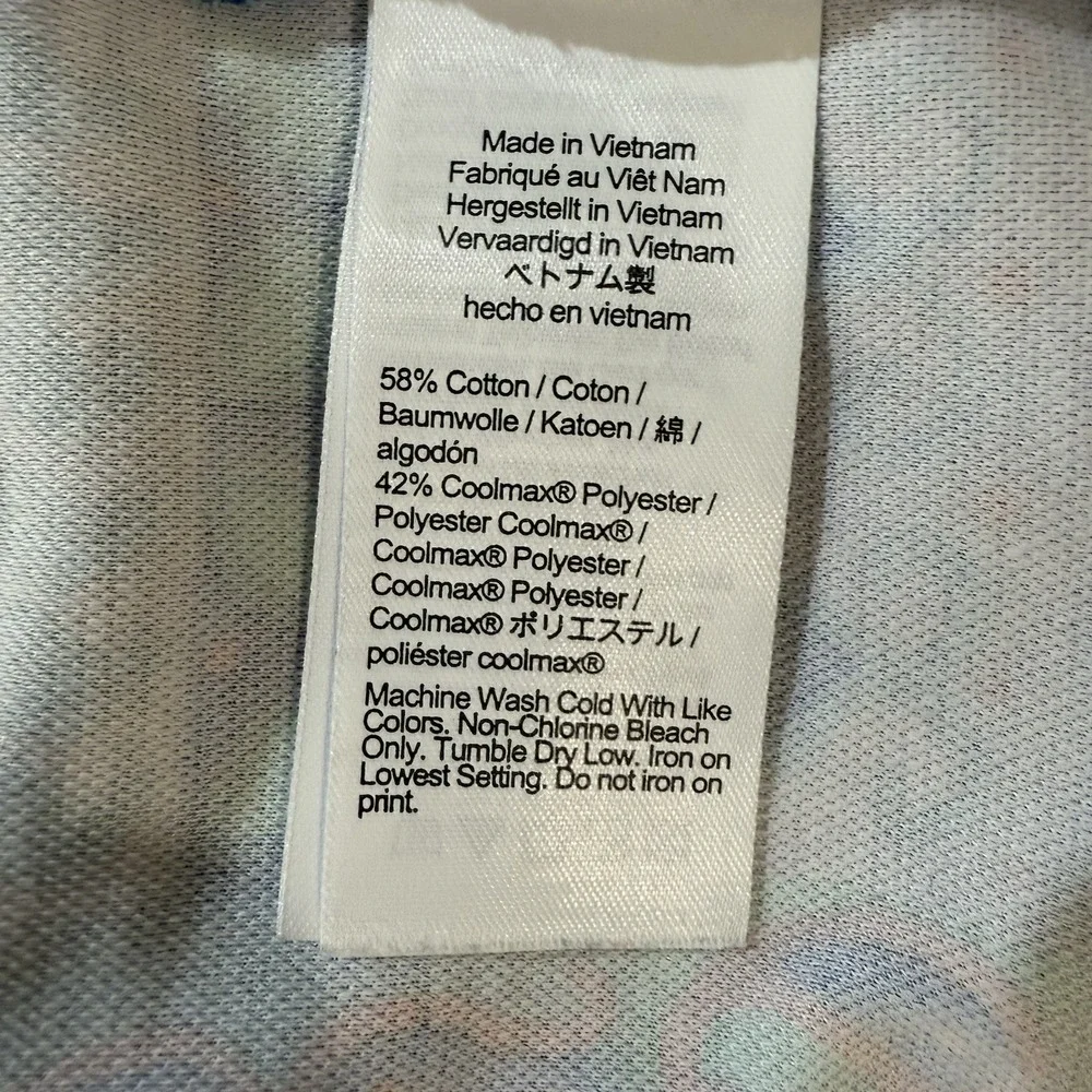 J Crew Performance Polo Shirt‎ Mens L Coolmax Oarsman Multicolor Short Sleeve